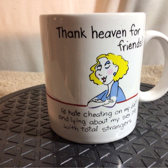 Vtg 1987 Shoe Box Greeting THANK HEAVEN FOR FRIENDS Ceramic Coffee/Tea Mug - Picture 2 of 9